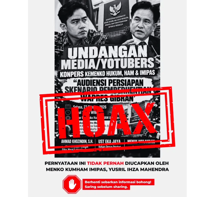 Pamflet disebut hoaks undangan media Kemenko Hukum, HAM dan Imipas.