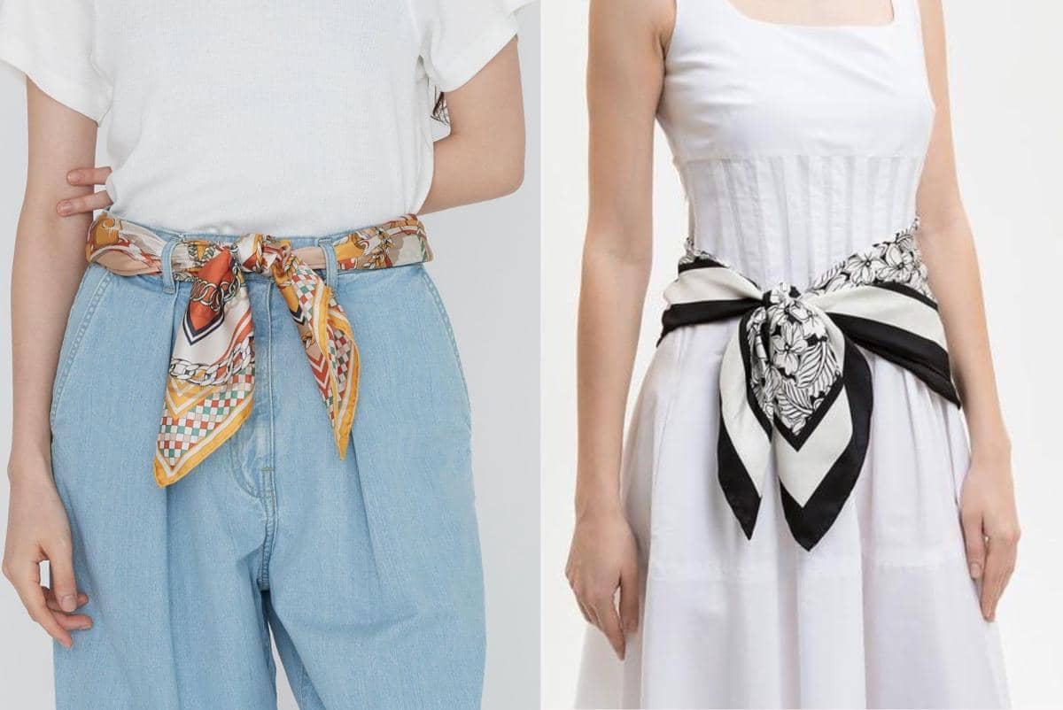 Trik Styling Silk Scarf Jadi Belt, Outfit Basic Auto Naik Level!