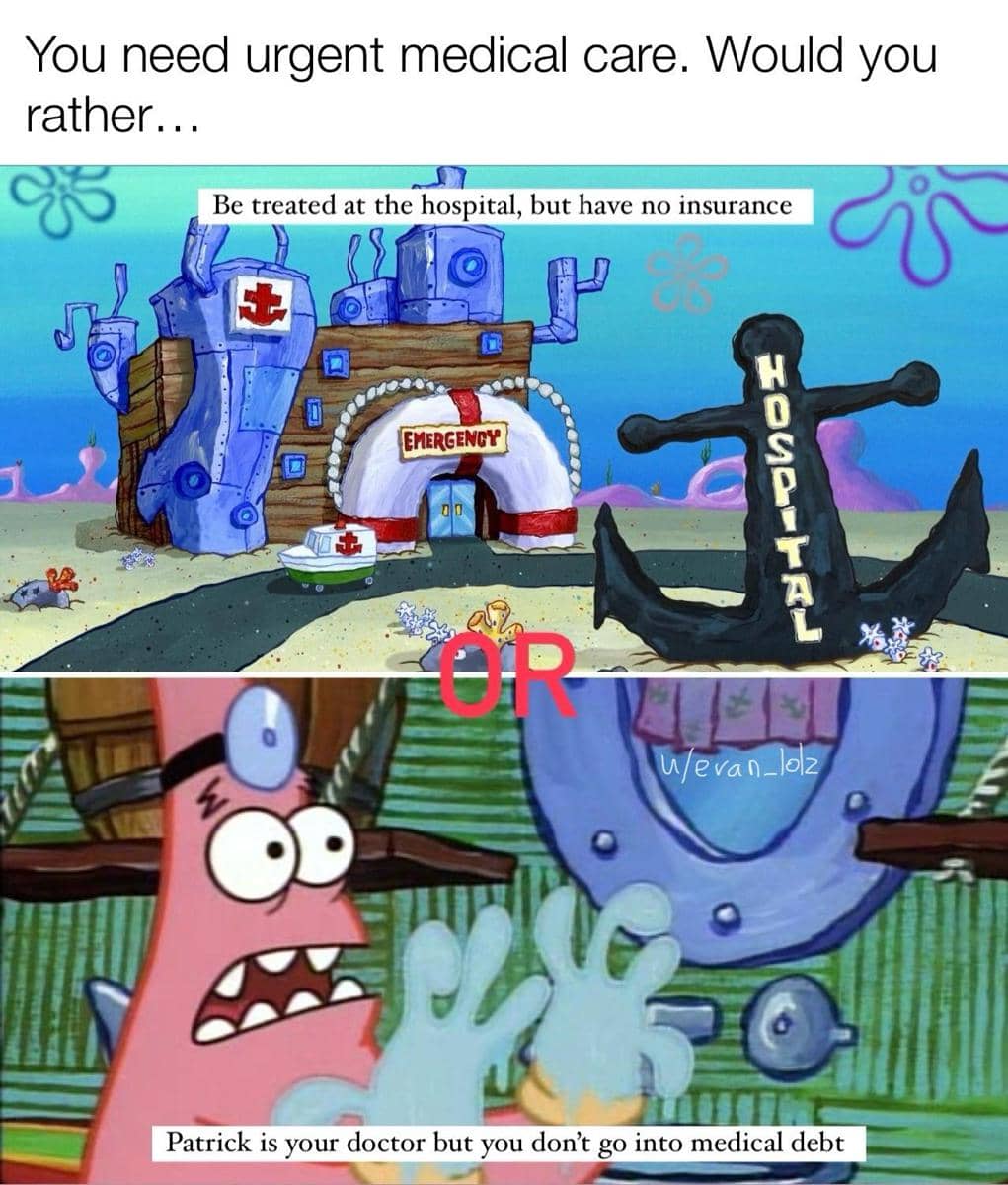 meme SpongeBob tentang pilihan yang sulit