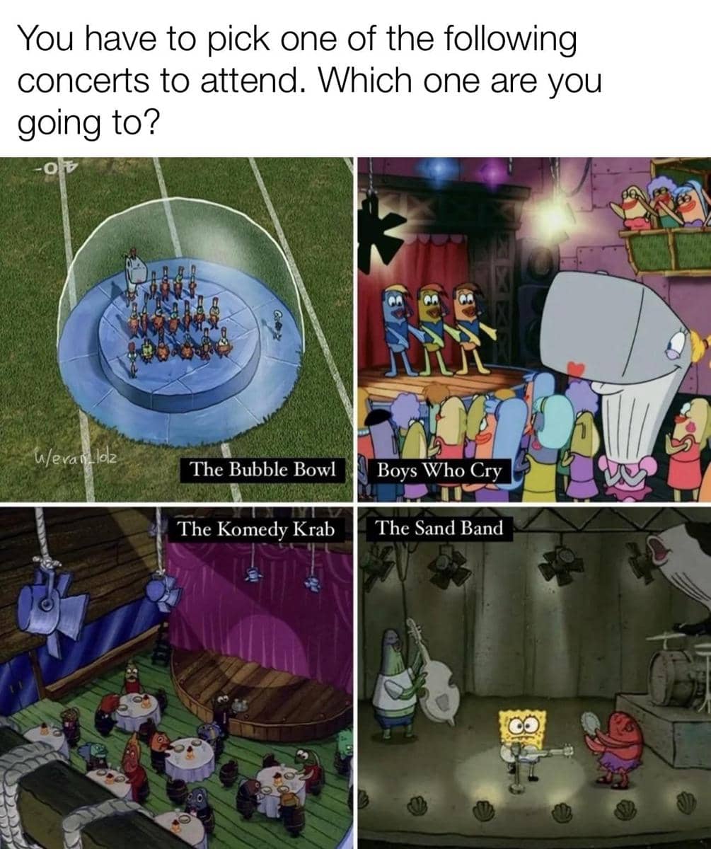 meme SpongeBob tentang pilihan yang sulit