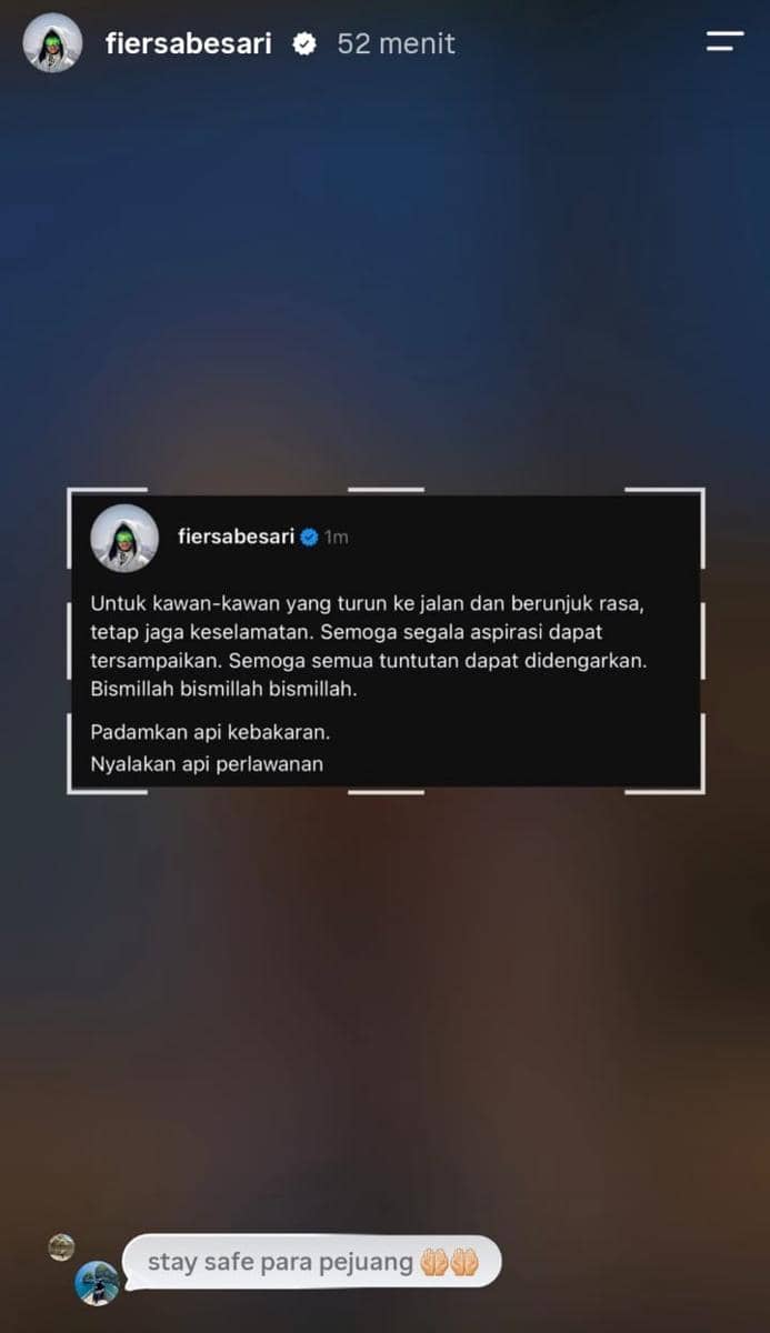 Fiersa Besari dukung aksi demo 28 Oktober 2026 di media sosial