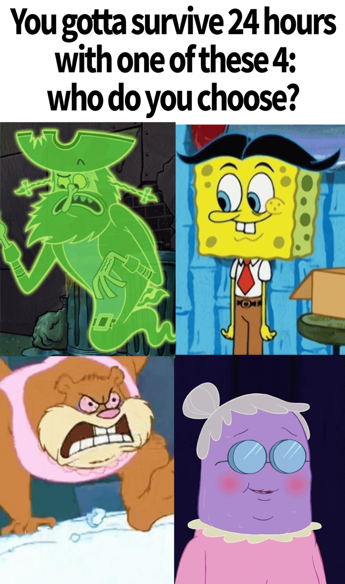 meme SpongeBob tentang pilihan yang sulit