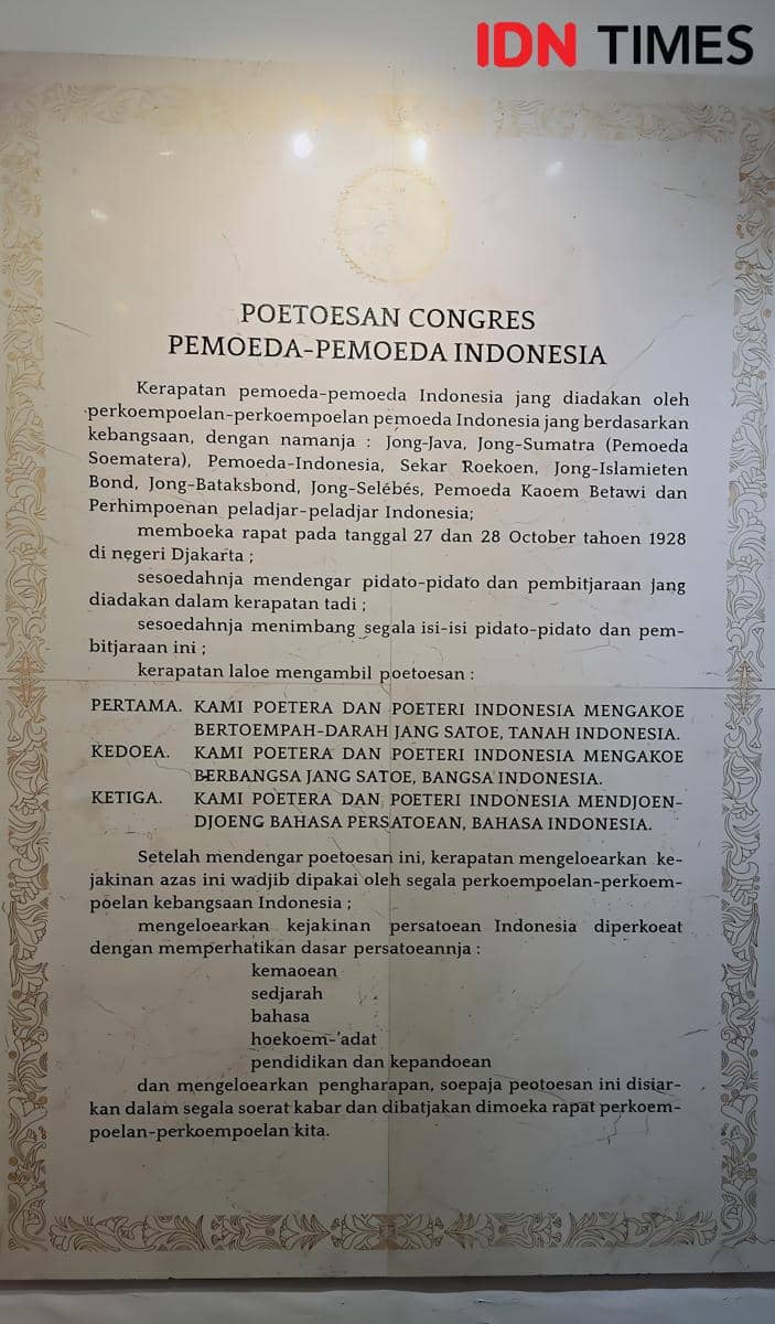 Menilik Jejak Pemuda Melalui Koleksi Bersejarah Museum Sumpah Pemuda