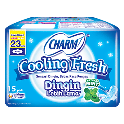 Produk Charm Cooling Fresh (Dingin) dari Charm Indonesia dalam materi promosi yang tercantum di situs charm.co.id.