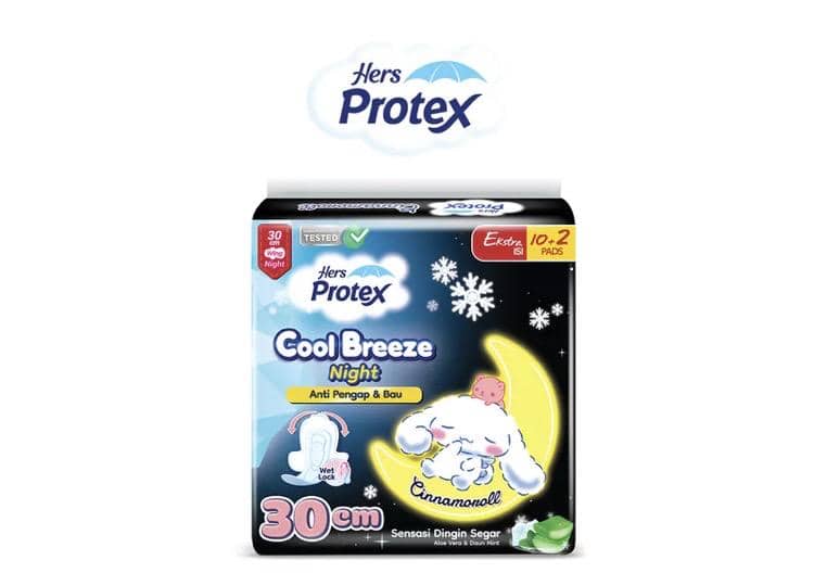 Kemasan produk Hers Protex Cool Breeze yang dijual di Wings Official Shop melalui platform Shopee Indonesia.
