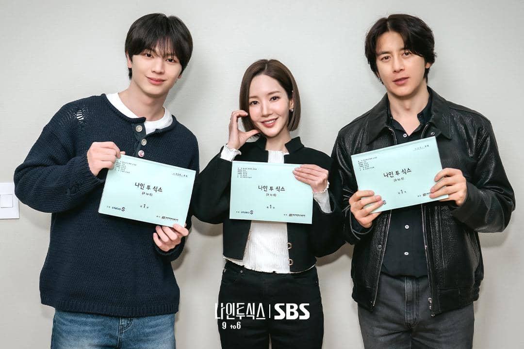 Yook Sung Jae, Park Min Young, dan Go Soo di pembacaan naskah drama Nine to Six